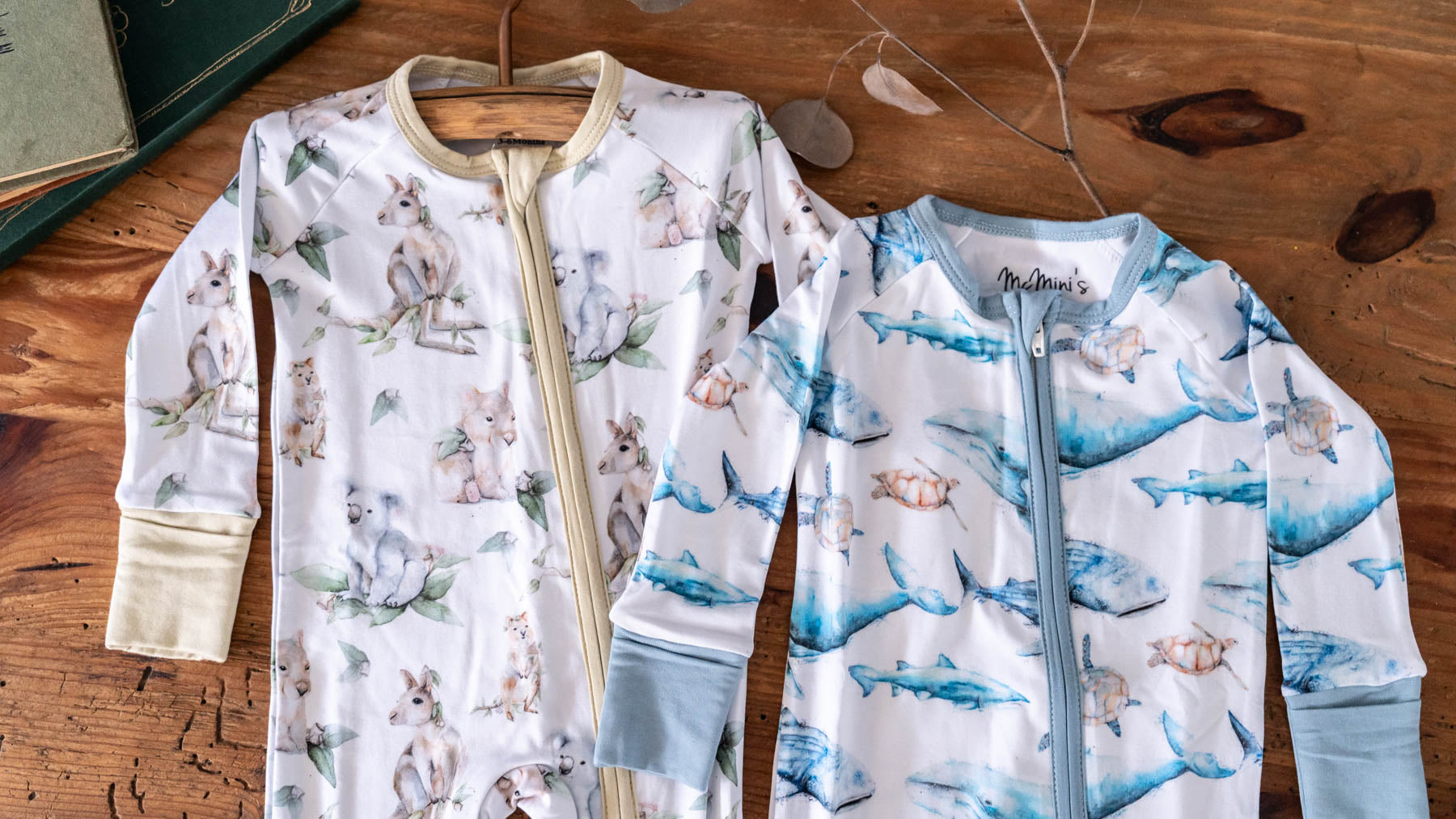 Baby Onesies Collection – eco-friendly cotton rompers featuring Australian animals, sea life and turtle designs | SEA Gallery