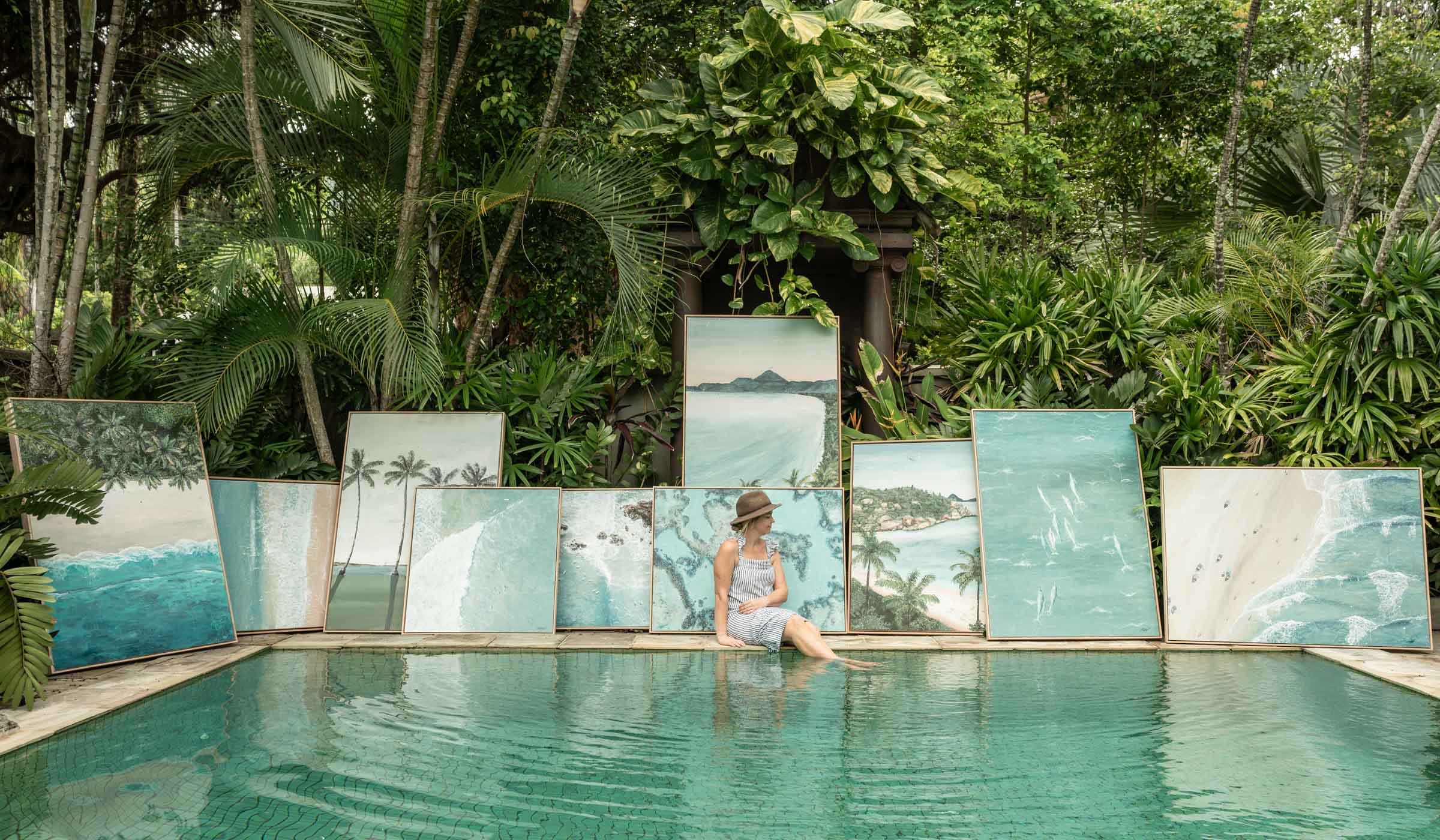 Drift Collection by Stephanie Elizabeth – abstract ocean artworks with soft blue tones, coastal textures and flowing water movement inspired by the Great Barrier Reef, Port Douglas