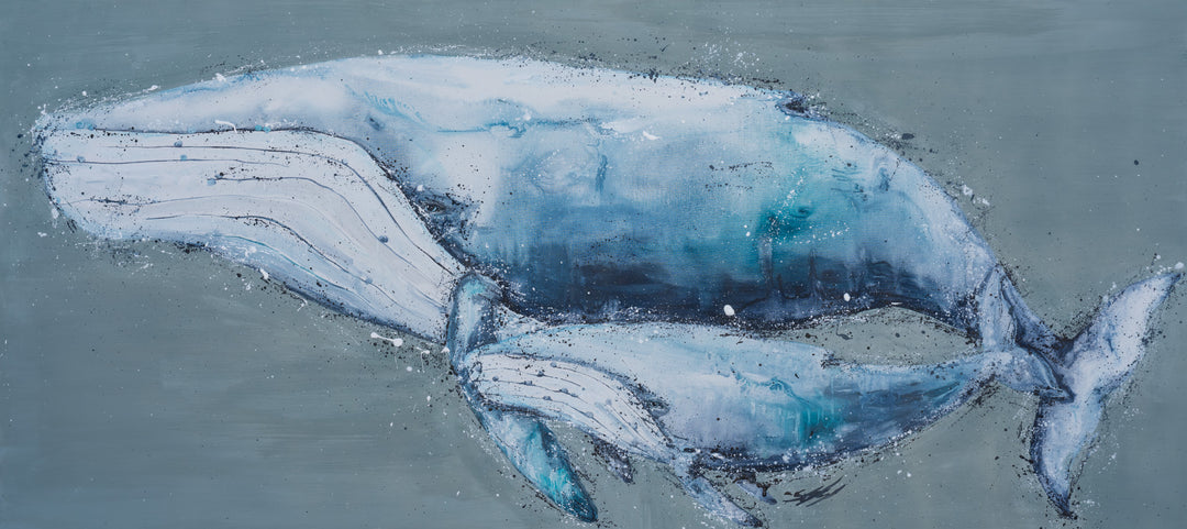 A Life Growing Together: fine art print of two humpback whales swimming close together, limited edition.