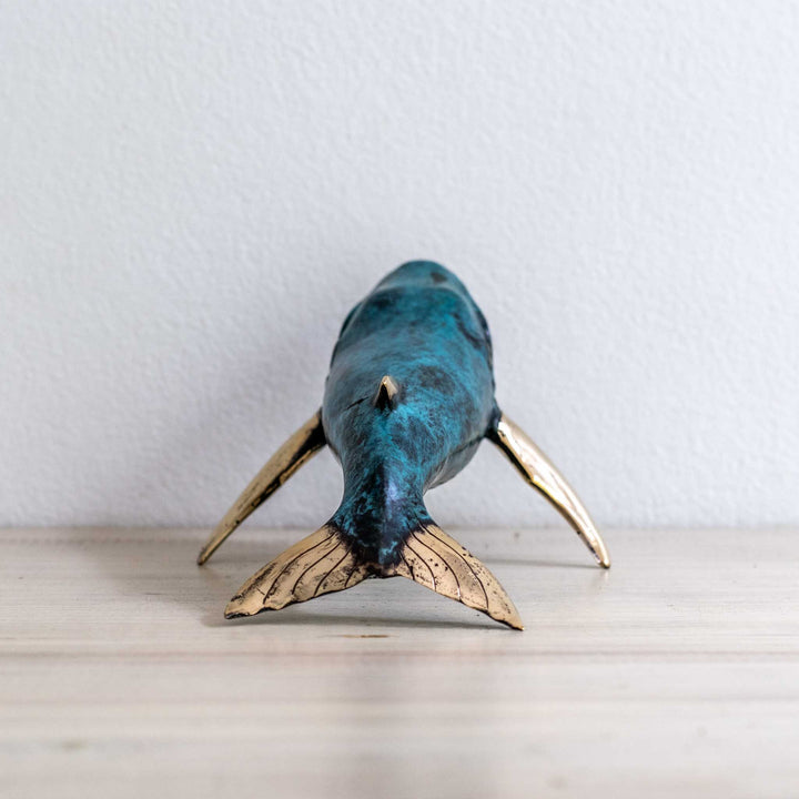 Large Humpback Whale | Aged Brass