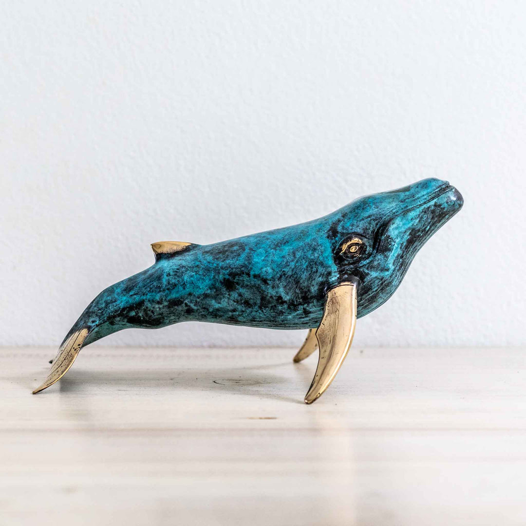 Large Humpback Whale | Aged Brass
