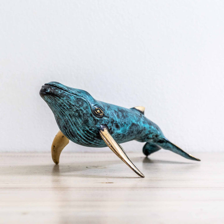 Large Humpback Whale | Aged Brass