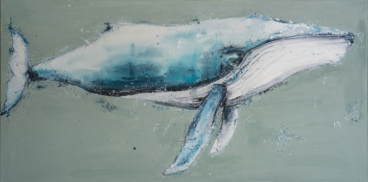 original whale acrylic by Stephanie Elizabeth Artwork