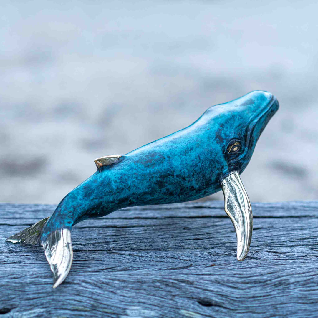 Extra Large Humpback Whale | Aged Brass