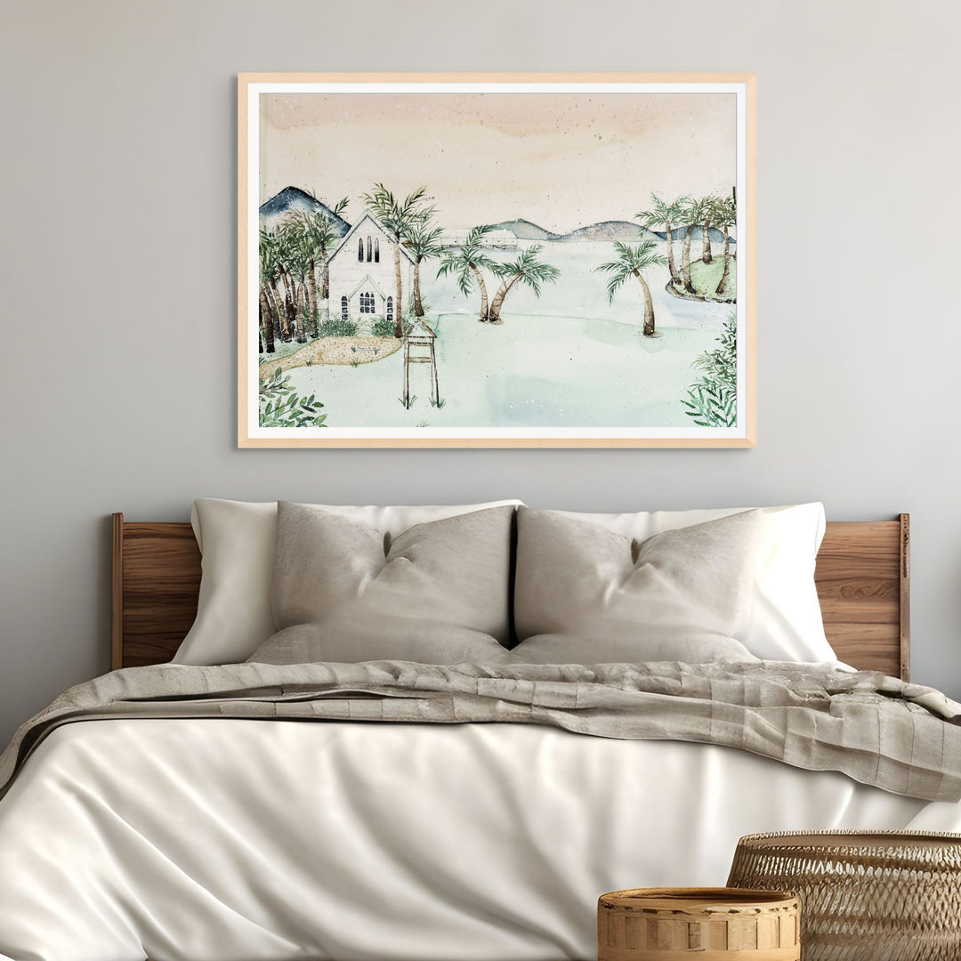 A Walk Through Market Park by Stephanie Elizabeth – framed paper print of lively market park scene, fine art landscape print