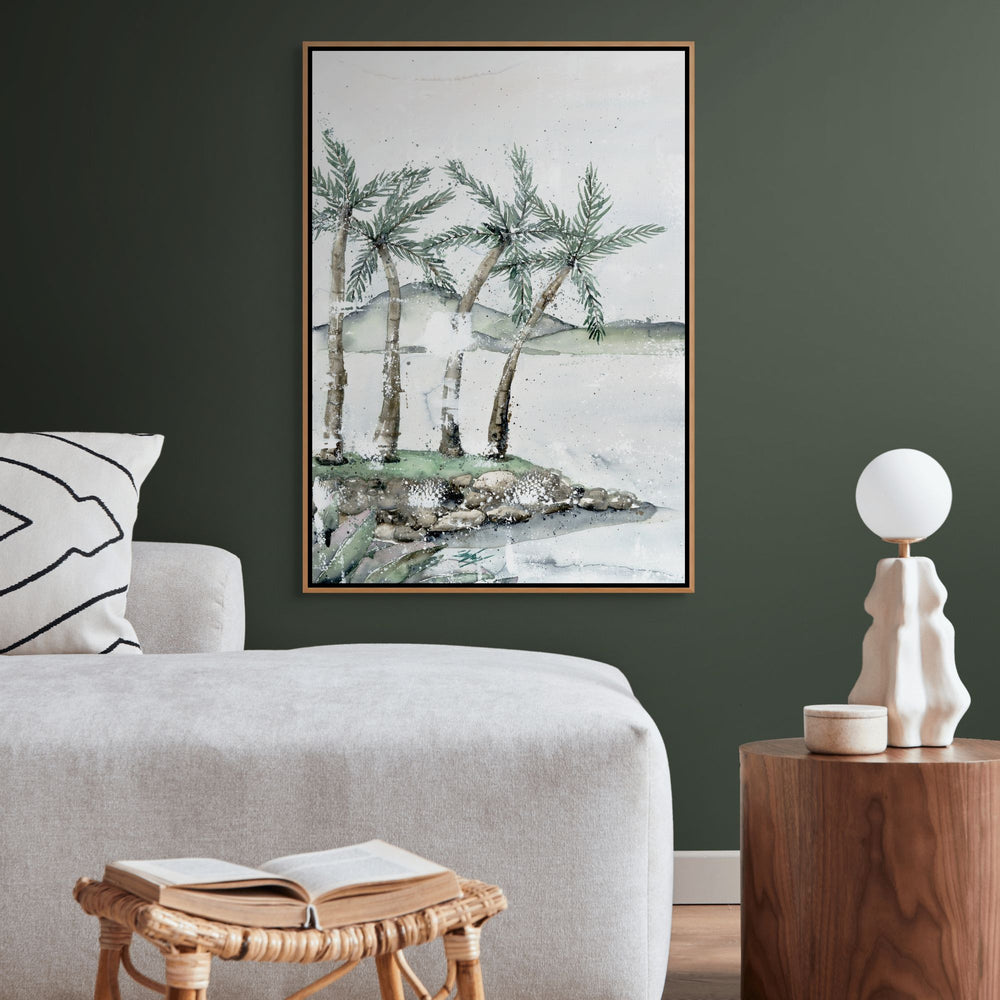 All Is Quiet by Stephanie Elizabeth – shadow box canvas print featuring tranquil ocean tones, coastal fine art artwork