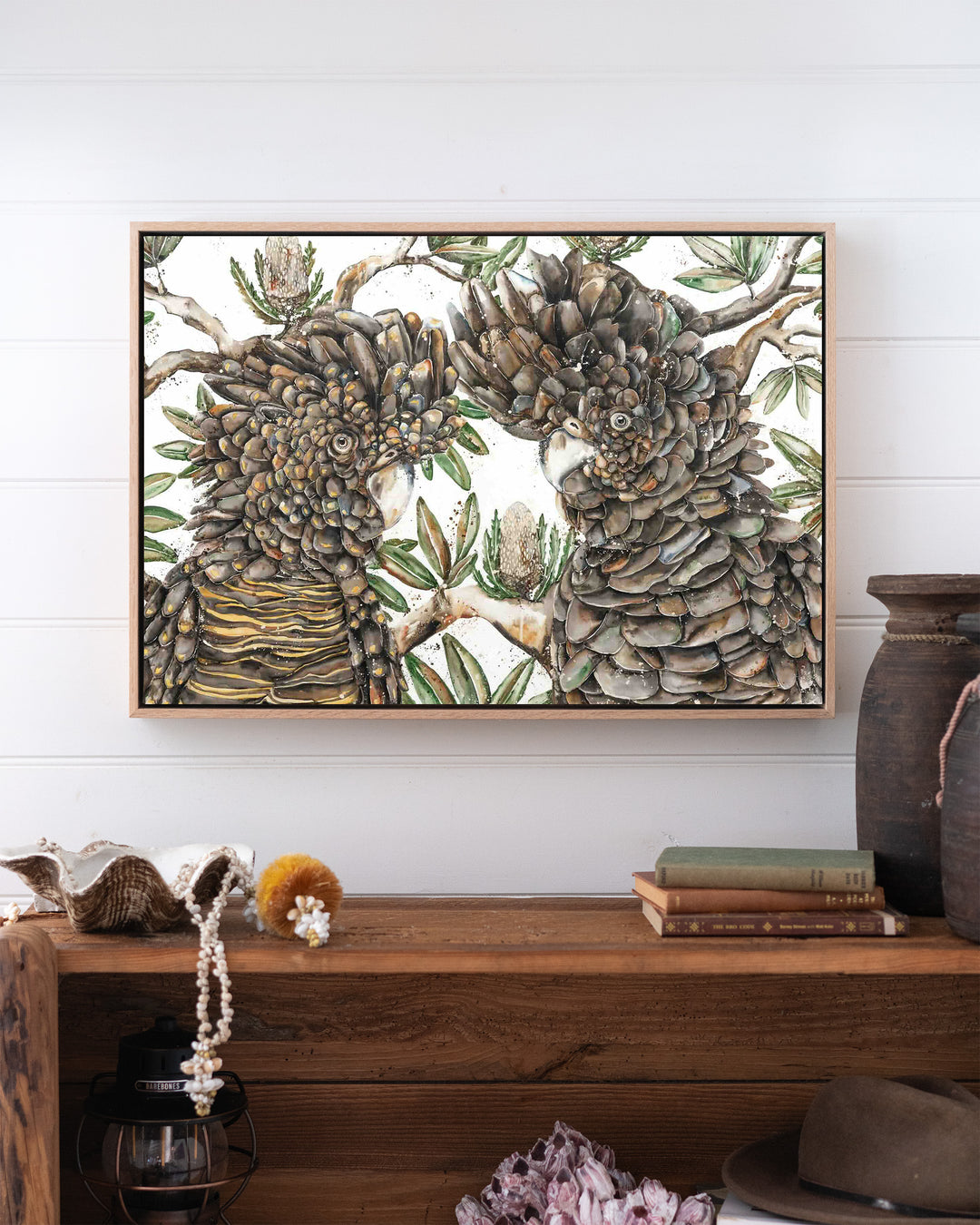 Banksia Banter | Black Cockatoos - Fine Art Print