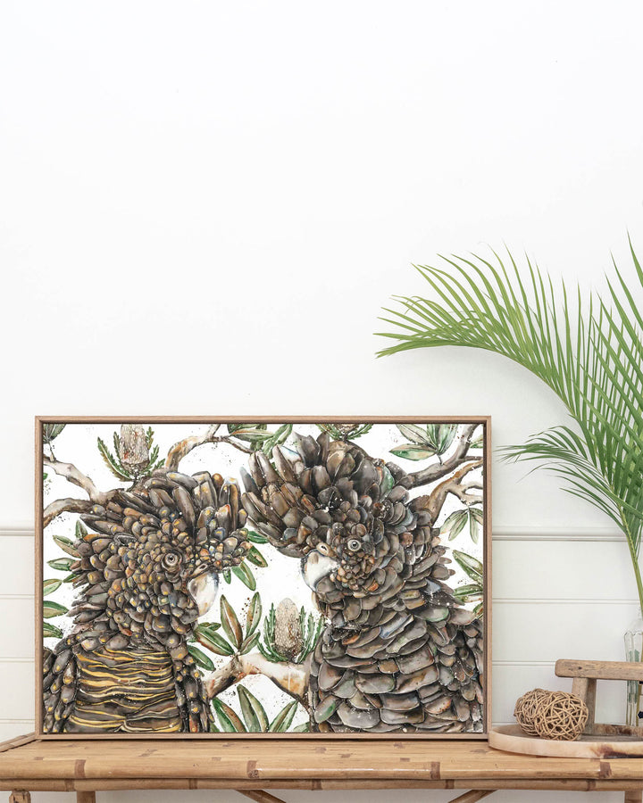 Banksia Banter | Black Cockatoos - Fine Art Print