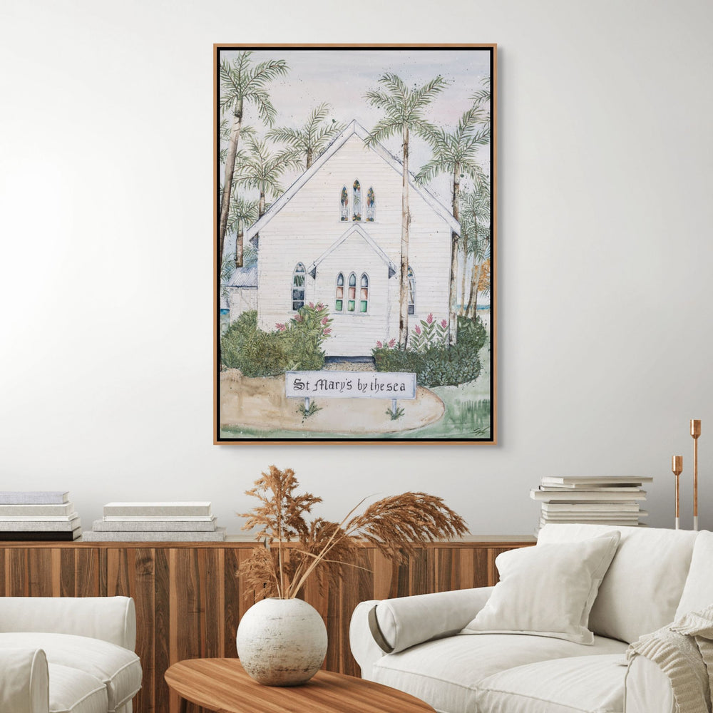 Bells Will Ring by Stephanie Elizabeth – shadow box canvas print of birds with flowering bells, Australian fine art print