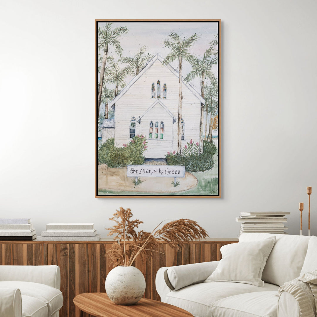 Bells Will Ring by Stephanie Elizabeth – shadow box canvas print of birds with flowering bells, Australian fine art print