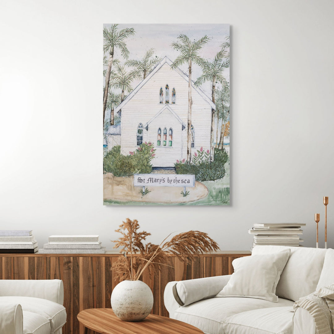 Bells Will Ring by Stephanie Elizabeth – stretched canvas print of birds and blossoms, limited edition fine art print
