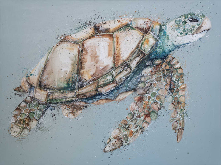 Changing tides original turtle acrylic by Stephanie Elizabeth Artwork