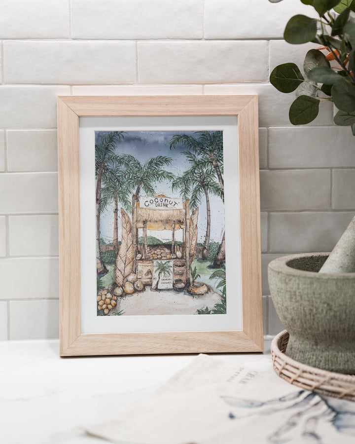 Coconut Hut | Tropical Still Life – Fine Art Print