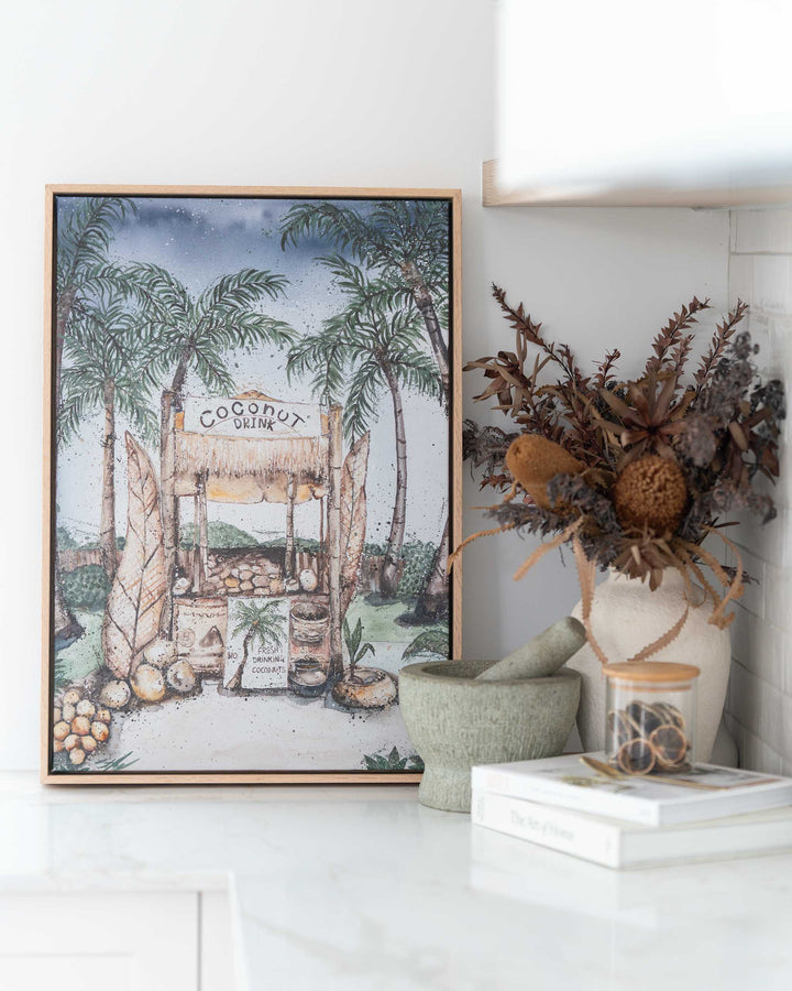 Coconut Hut | Tropical Still Life – Fine Art Print