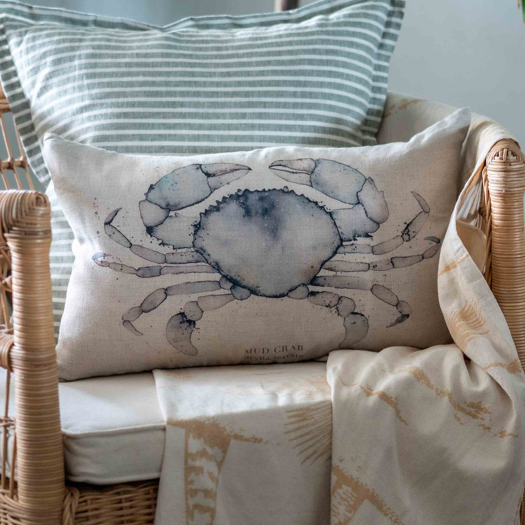 Mud Crab | Linen Cushion Cover - Oblong - 30x50cm