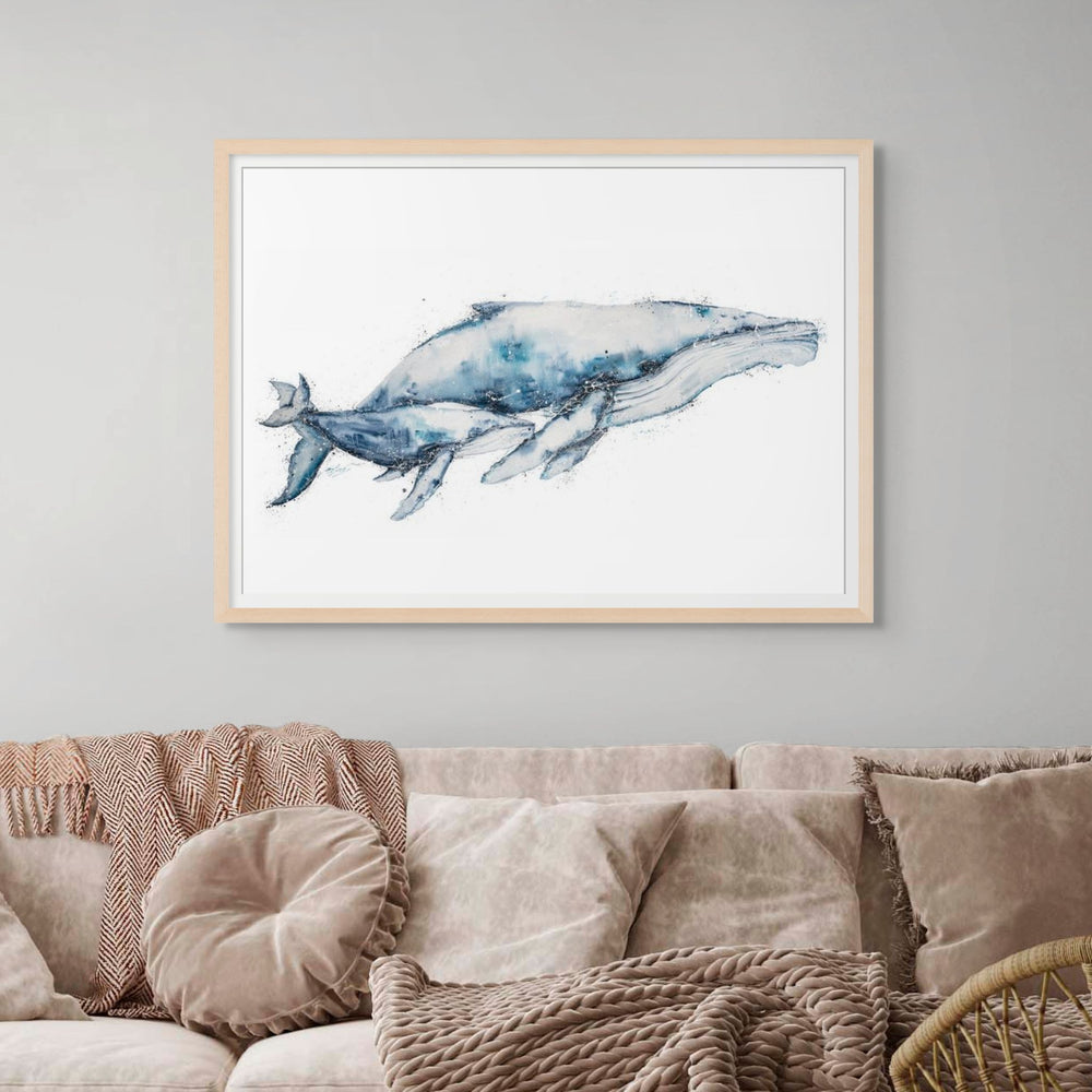 Crazy Love by Stephanie Elizabeth – framed paper print of two kookaburras, mayhem and bliss in fine art bird print
