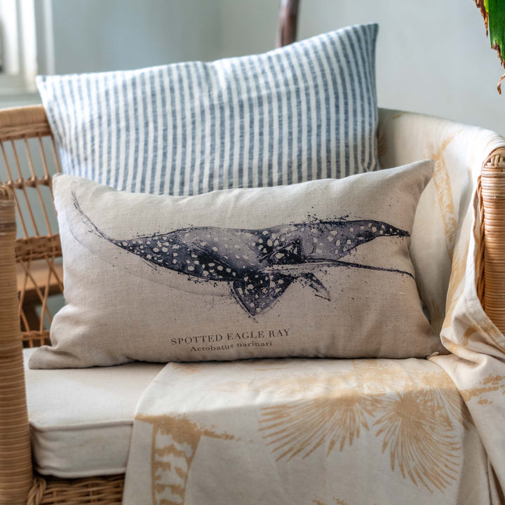 Eagle Ray | Linen Cushion Cover - Oblong - 30x50cm