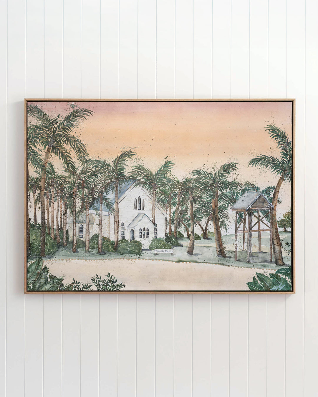 Far Northern Skies – Port Douglas landscape, framed canvas in oak float frame
