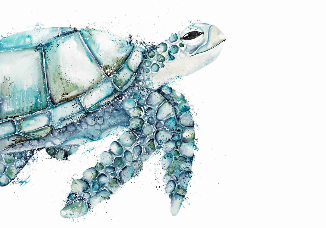 Flow with the Current – unframed rolled sea turtle fine art print by Stephanie Elizabeth