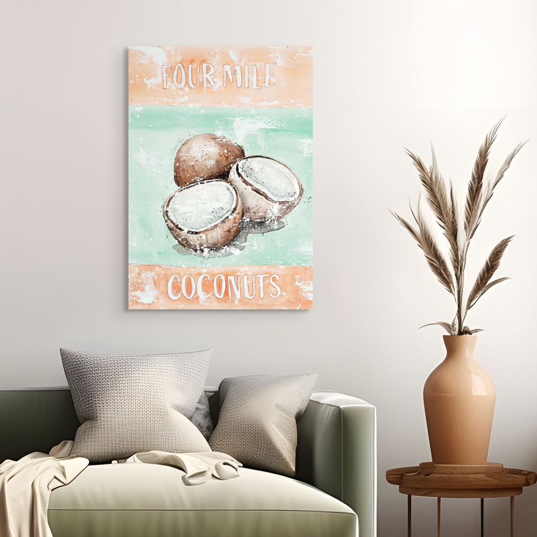 Four Mile Coconuts by Stephanie Elizabeth – stretched canvas print of tropical palms at Four Mile Beach, fine art landscape print
