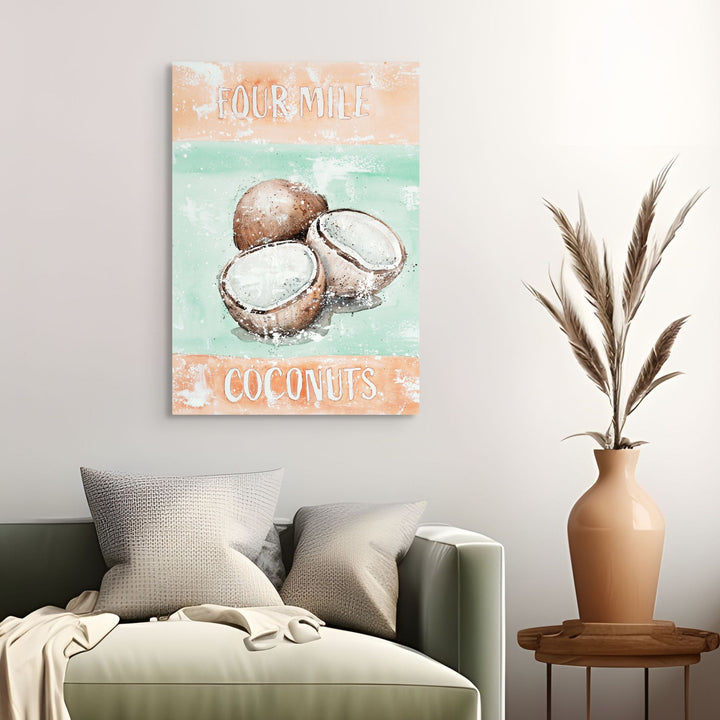 Four Mile Coconuts by Stephanie Elizabeth – stretched canvas print of tropical palms at Four Mile Beach, fine art landscape print