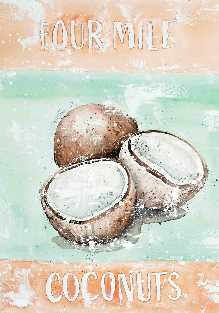 Four Mile Coconuts by Stephanie Elizabeth – unframed rolled paper print of coconut palms, tropical coastal fine art print