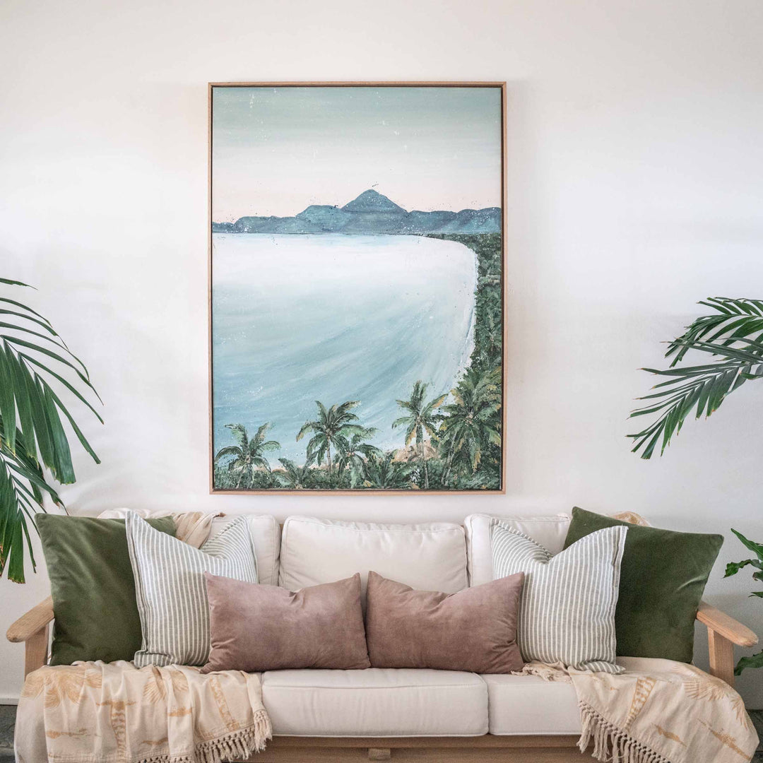 From the Lookout – Port Douglas coastal artwork overlooking Four Mile Beach styled in light tropical interior | Original Artwork