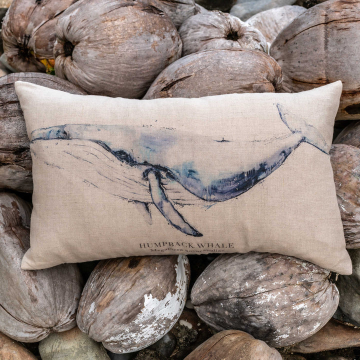 Humpback Whale | Linen Cushion Cover - Oblong - 30x50cm