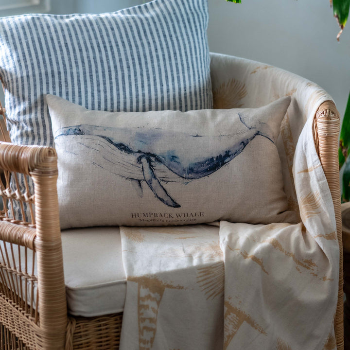 Humpback Whale | Linen Cushion Cover - Oblong - 30x50cm