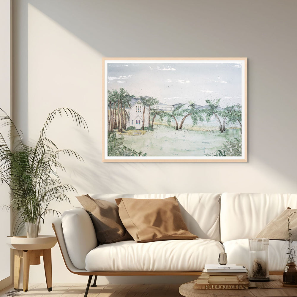 Let’s Head There for Sunset by Stephanie Elizabeth – framed paper print of tranquil coastal artwork capturing soft light and calm atmosphere