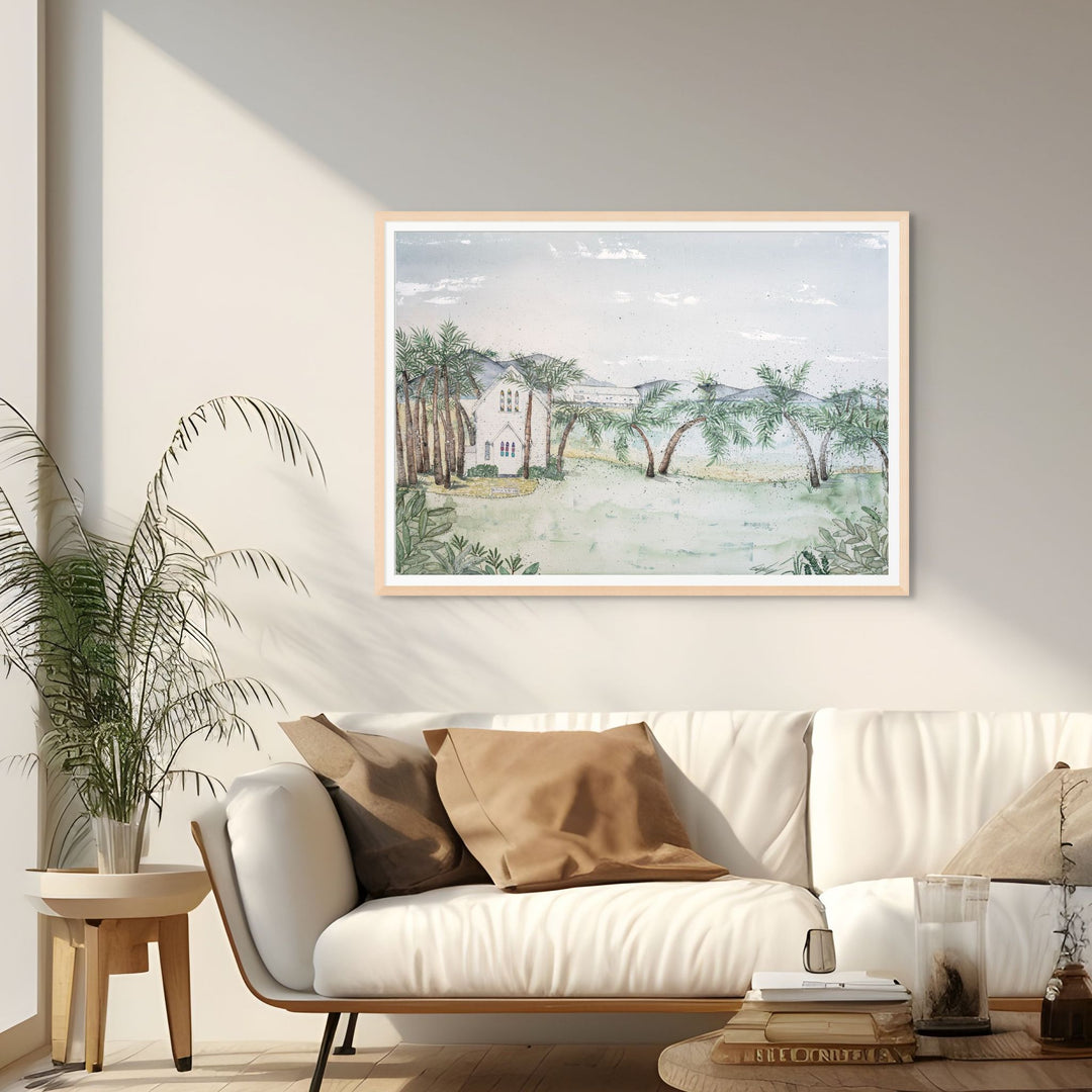 Let’s Head There for Sunset by Stephanie Elizabeth – framed paper print of tranquil coastal artwork capturing soft light and calm atmosphere