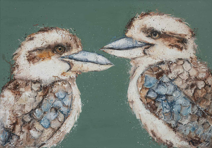 love me now - original kookaburra acrylic by Stephanie Elizabeth Artwork