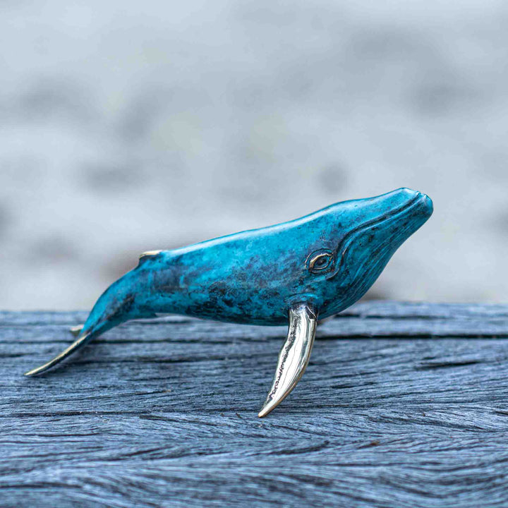 Medium Humpback Whale | Aged Brass