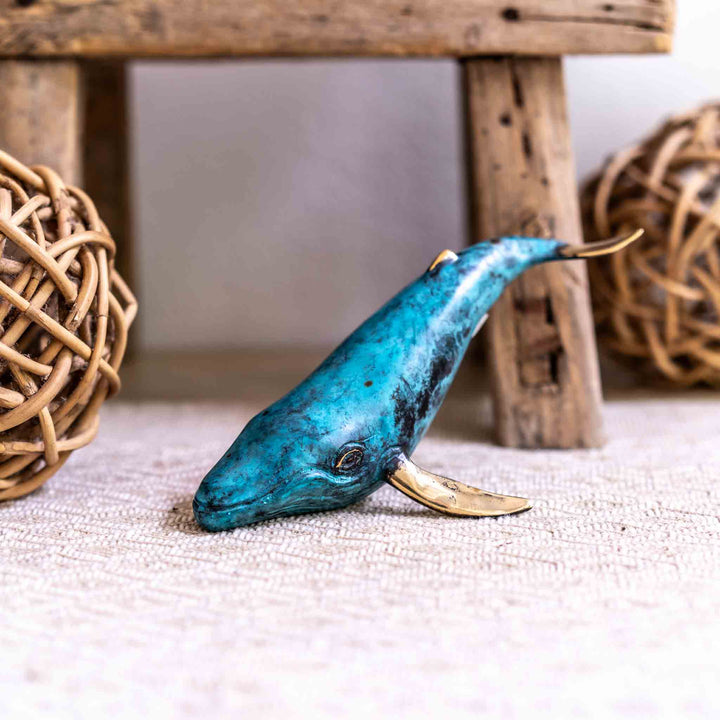 Medium Humpback Whale | Aged Brass