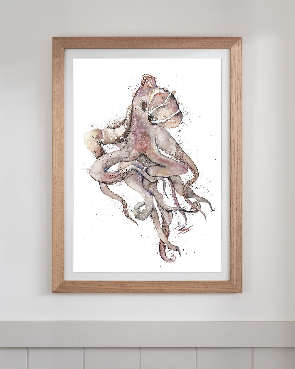 My Octopus Teacher – octopus, framed paper print in oak frame
