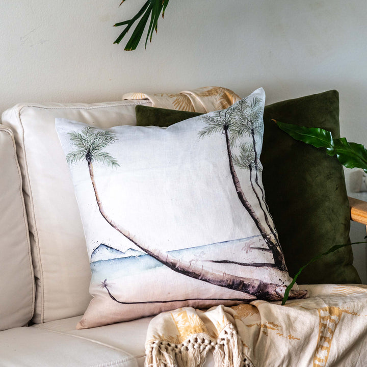 Palm Trees | Linen Cushion Cover - Square - 50x50cm