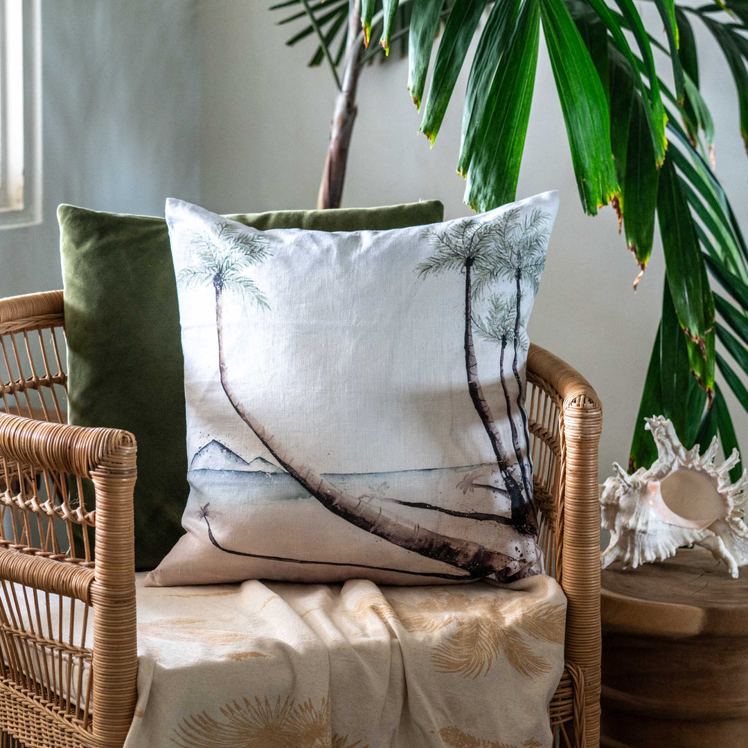 Palm Trees | Linen Cushion Cover - Square - 50x50cm