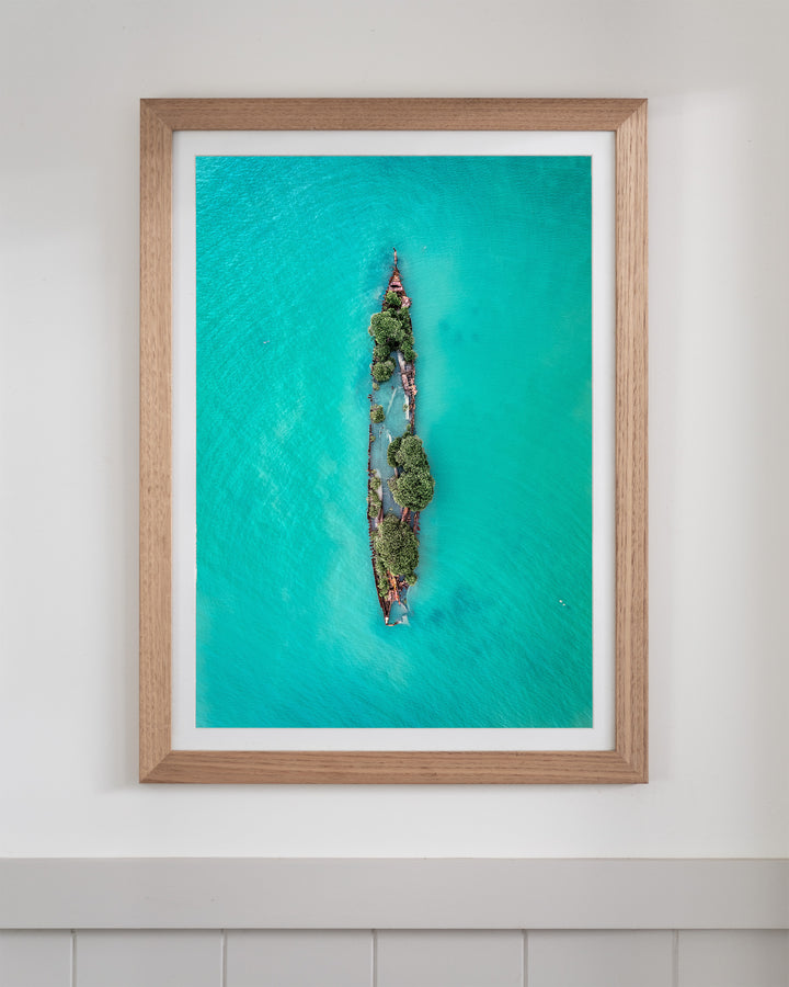 Sunken Solitude | Magnetic Island Shipwreck - Aerial Photography