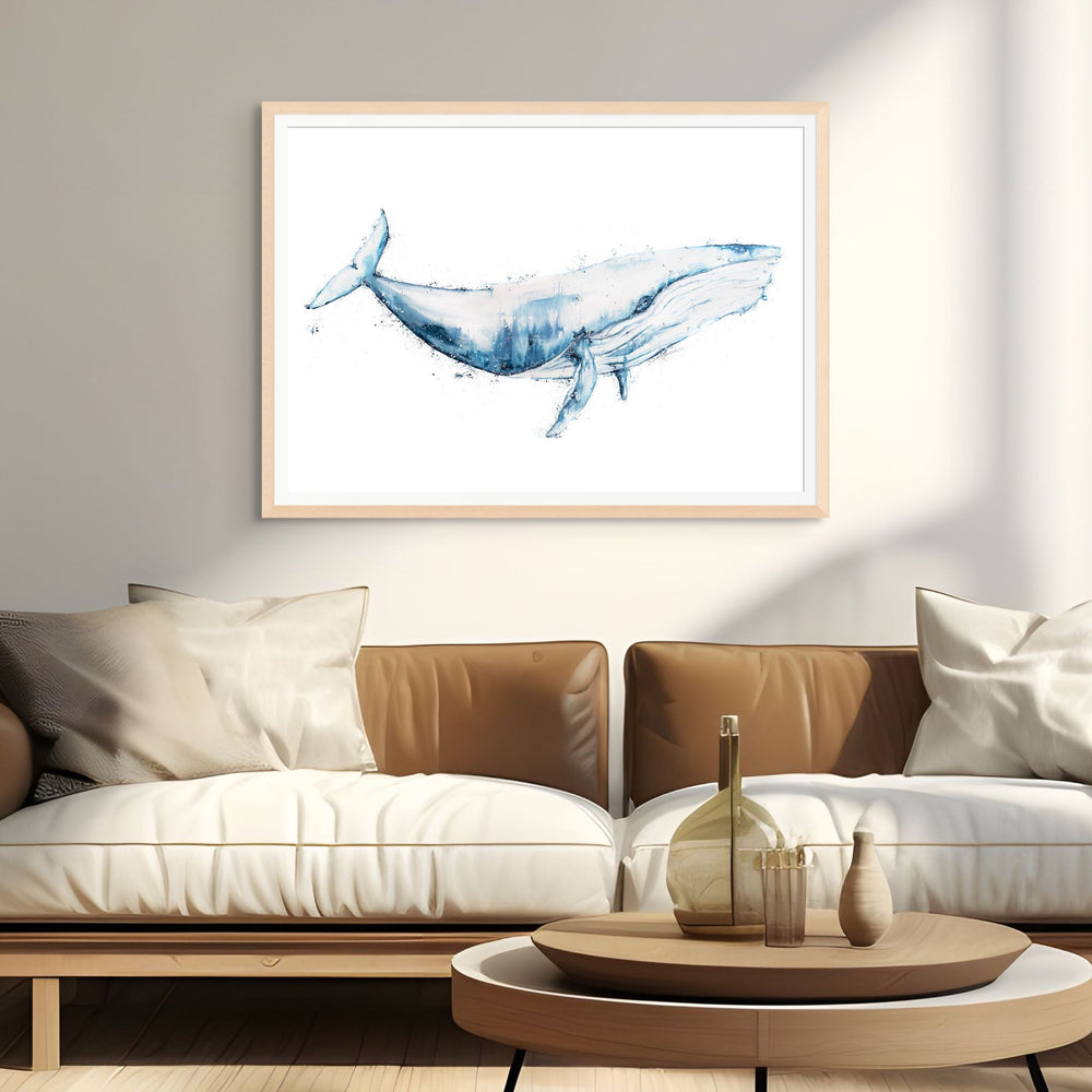 Taking the High Road by Stephanie Elizabeth – framed paper print of humpback whale, fine art marine life print