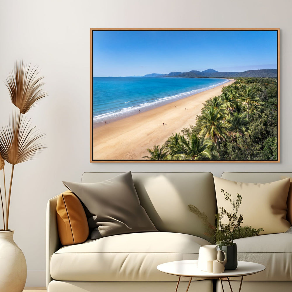 Walking the Miles by David Lloyd – shadow box canvas print, aerial coastal landscape photography of Four Mile Beach