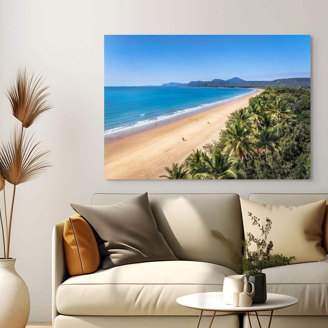 Walking the Miles by David Lloyd – stretched canvas print, aerial view of Four Mile Beach, fine art photographic print