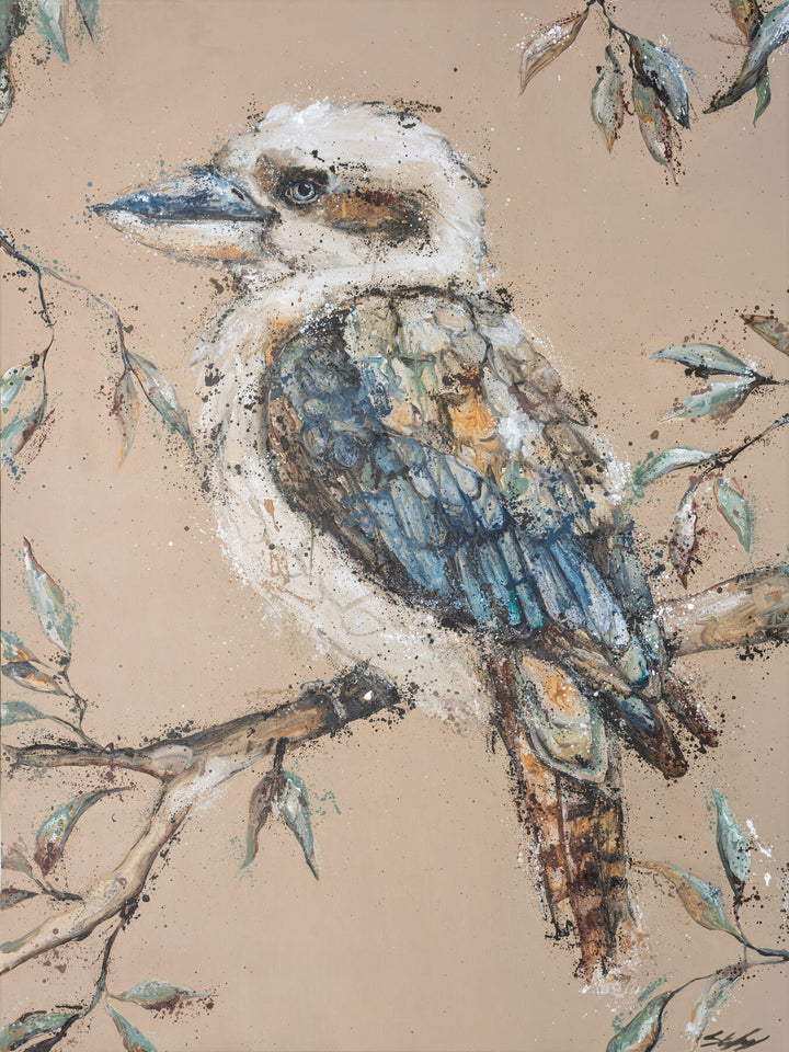 Whittaker by Stephanie Elizabeth featuring a kookaburra perched among eucalyptus branches.